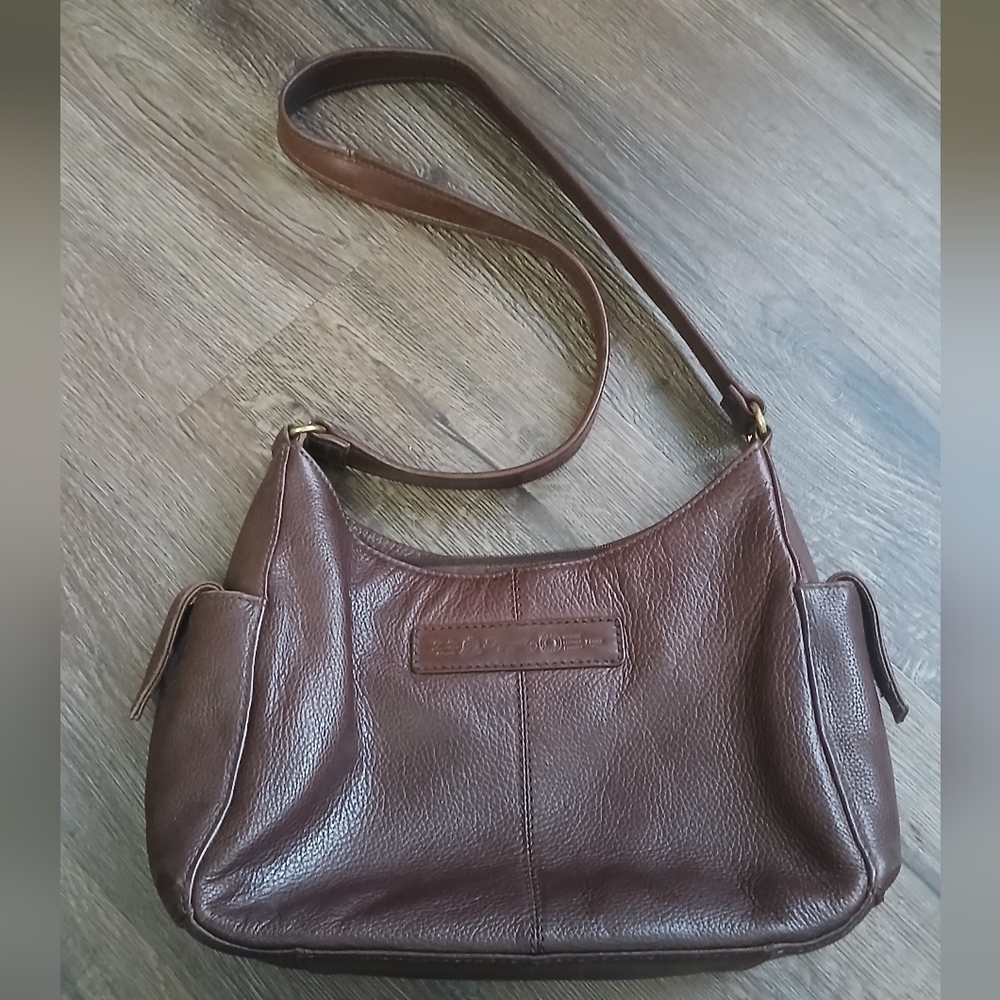 Fossil Rich Brown Leather Shoulder Bag